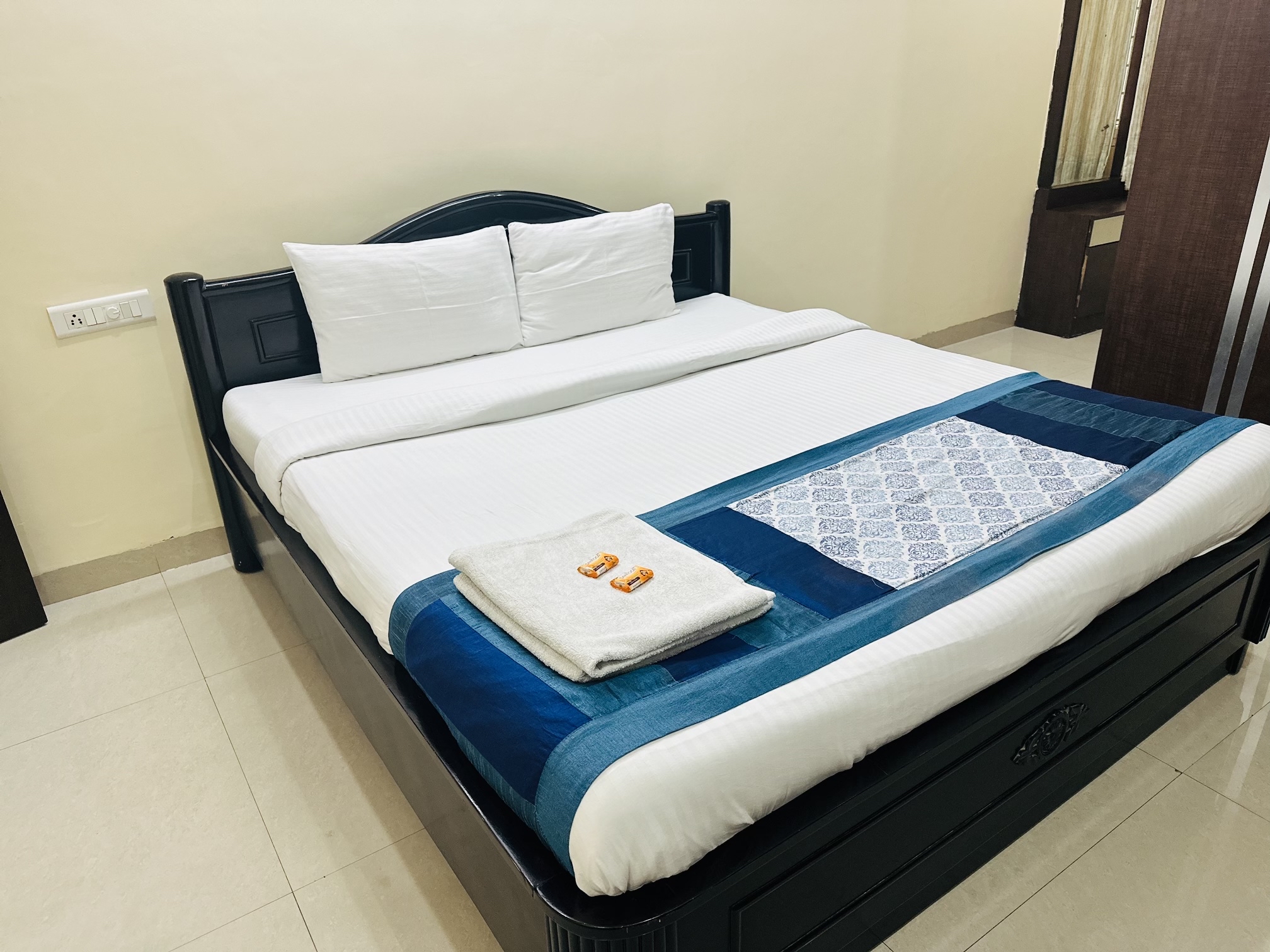 Bedroom at Sunrise Serviced Apartments in Madhapur